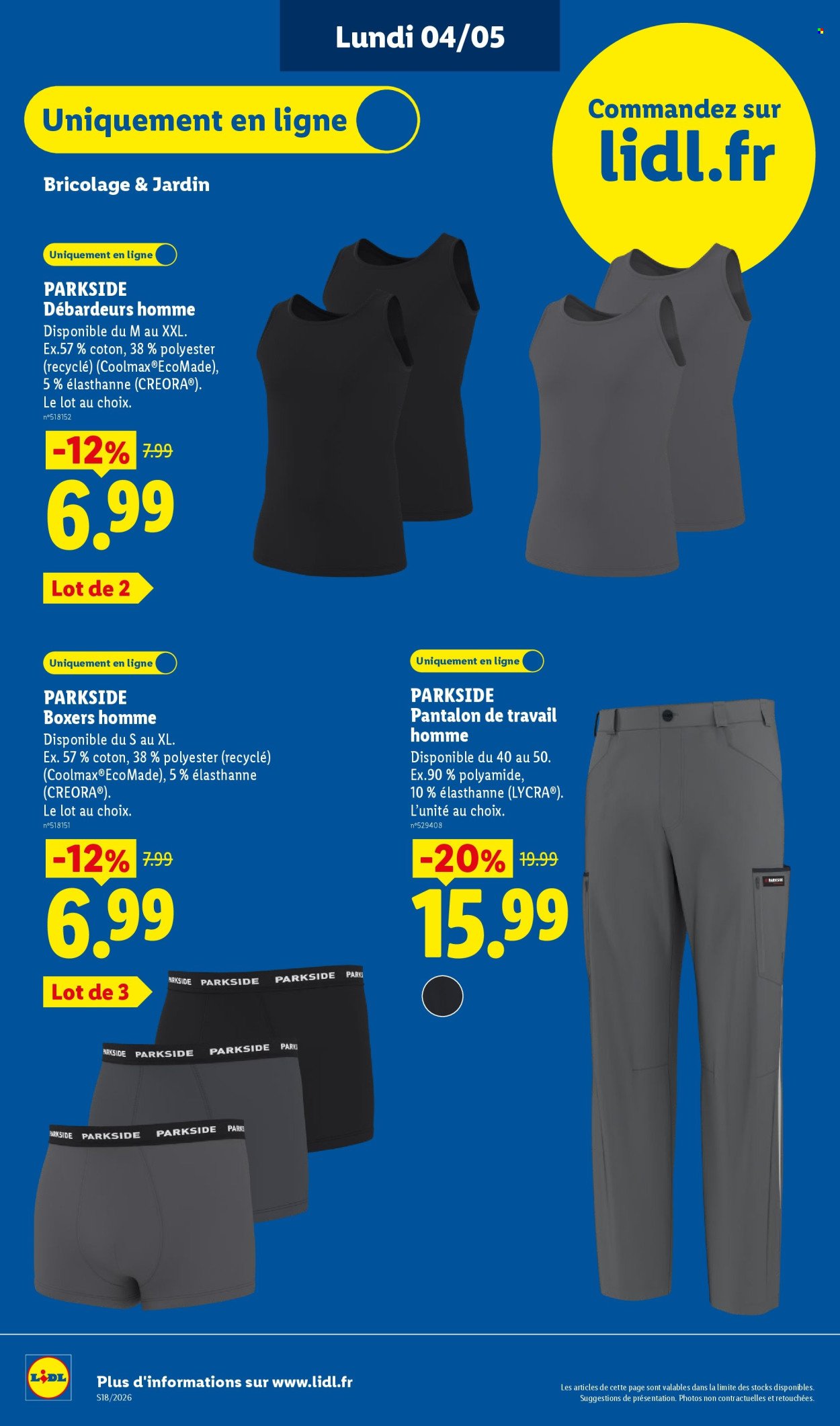 Catalogue LIDL - Les Exclu Web de la semaine (2026-05-04 - 2026-05-07)