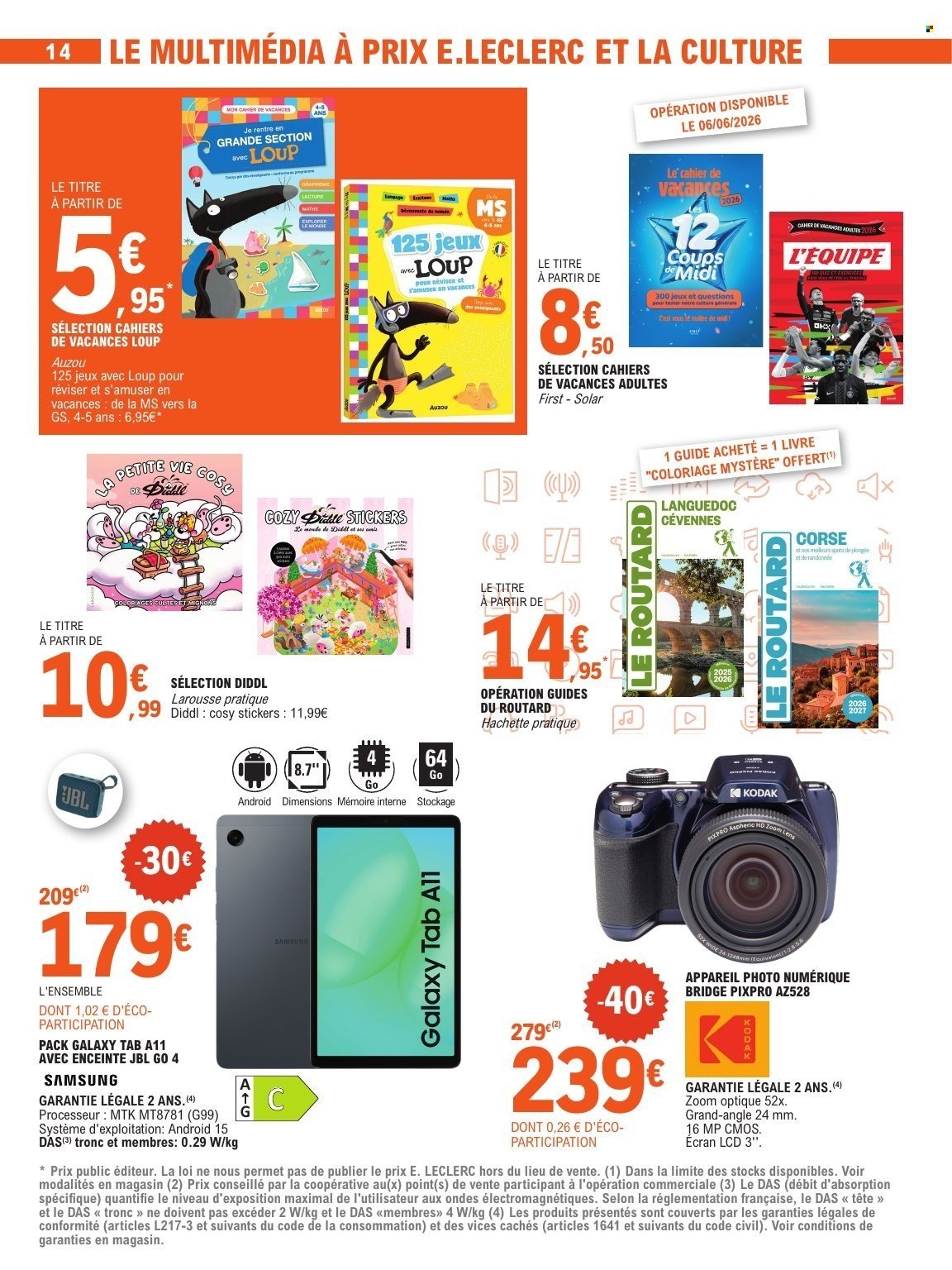 Catalogue E.LECLERC - SELECTION DEPART EN VACANCES