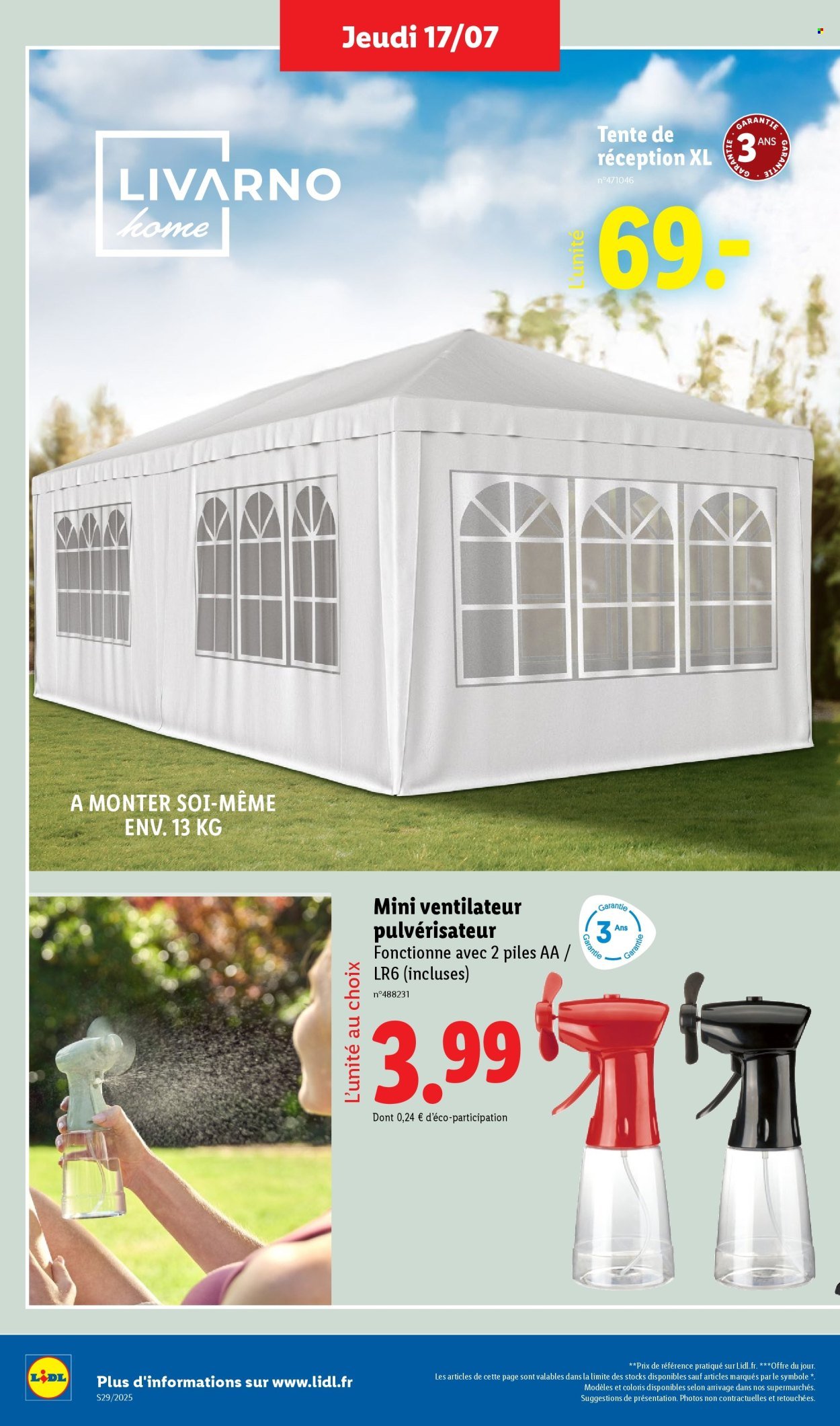 Catalogue LIDL - Les bonnes affaires de la semaine (2025-07-17 - 2025-07-21)
