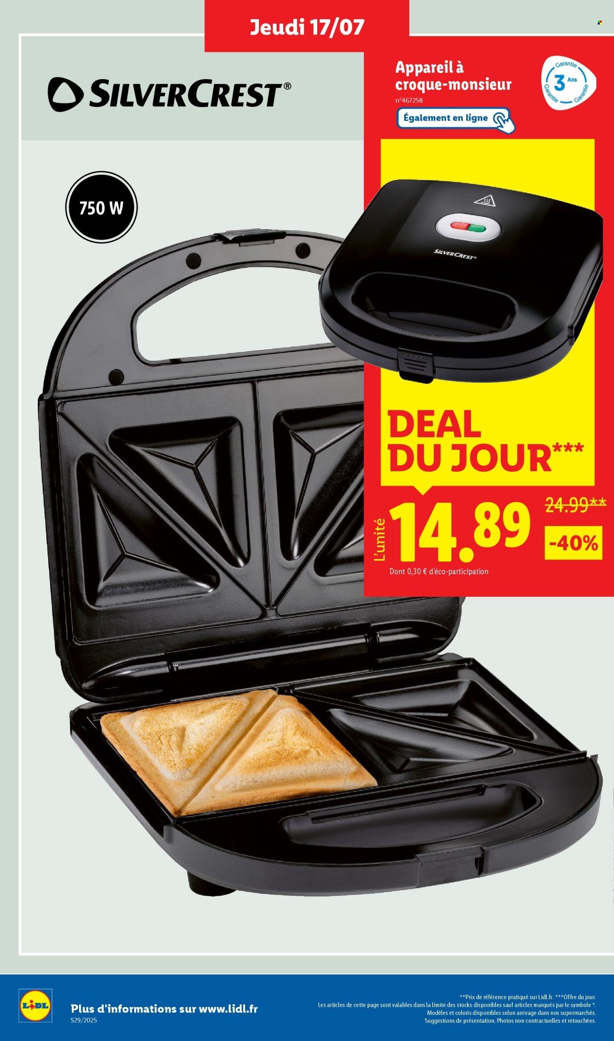Catalogue LIDL - Les bonnes affaires de la semaine (2025-07-17 - 2025-07-21)
