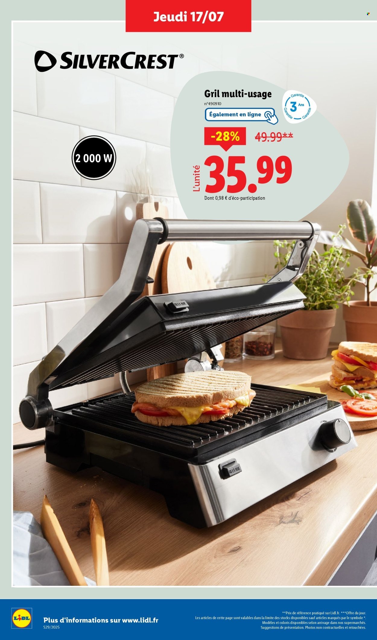 Catalogue LIDL - Les bonnes affaires de la semaine (2025-07-17 - 2025-07-21)