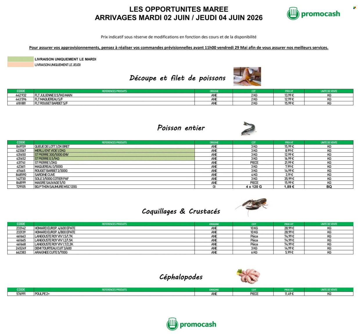 Catalogue PROMOCASH - Offre marée