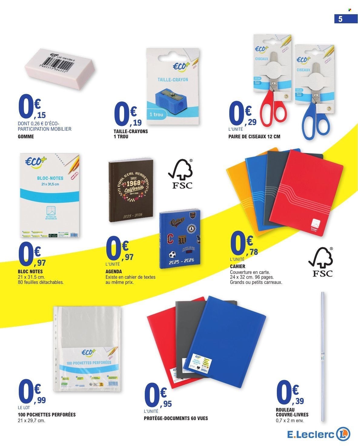 Catalogue E.LECLERC - RENTREE DES CLASSES (2025-07-29 - 2025-09-06)