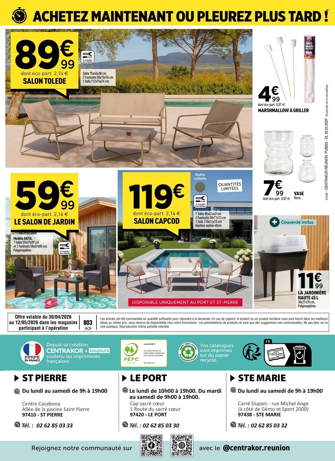 Catalogue CENTRAKOR - Du jeudi 30 avril 2026