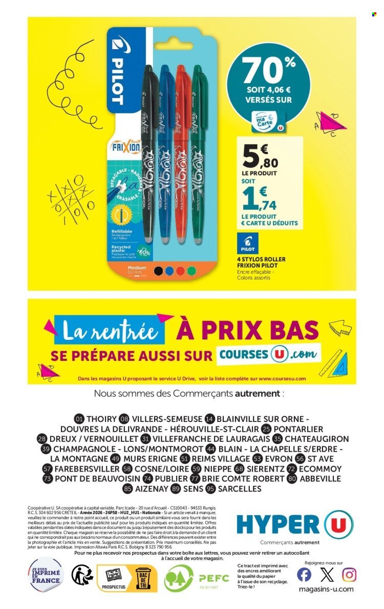 Catalogue HYPER U - La rentrée à prix bas