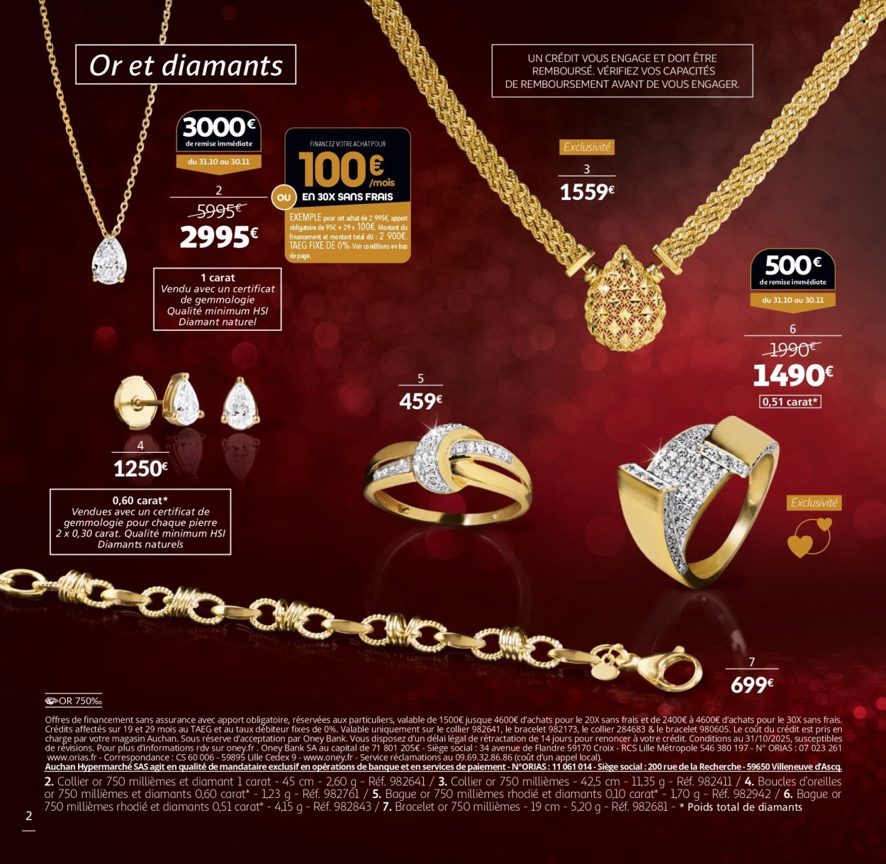 Catalogue AUCHAN - La Vie en Or : collection Joaillerie
