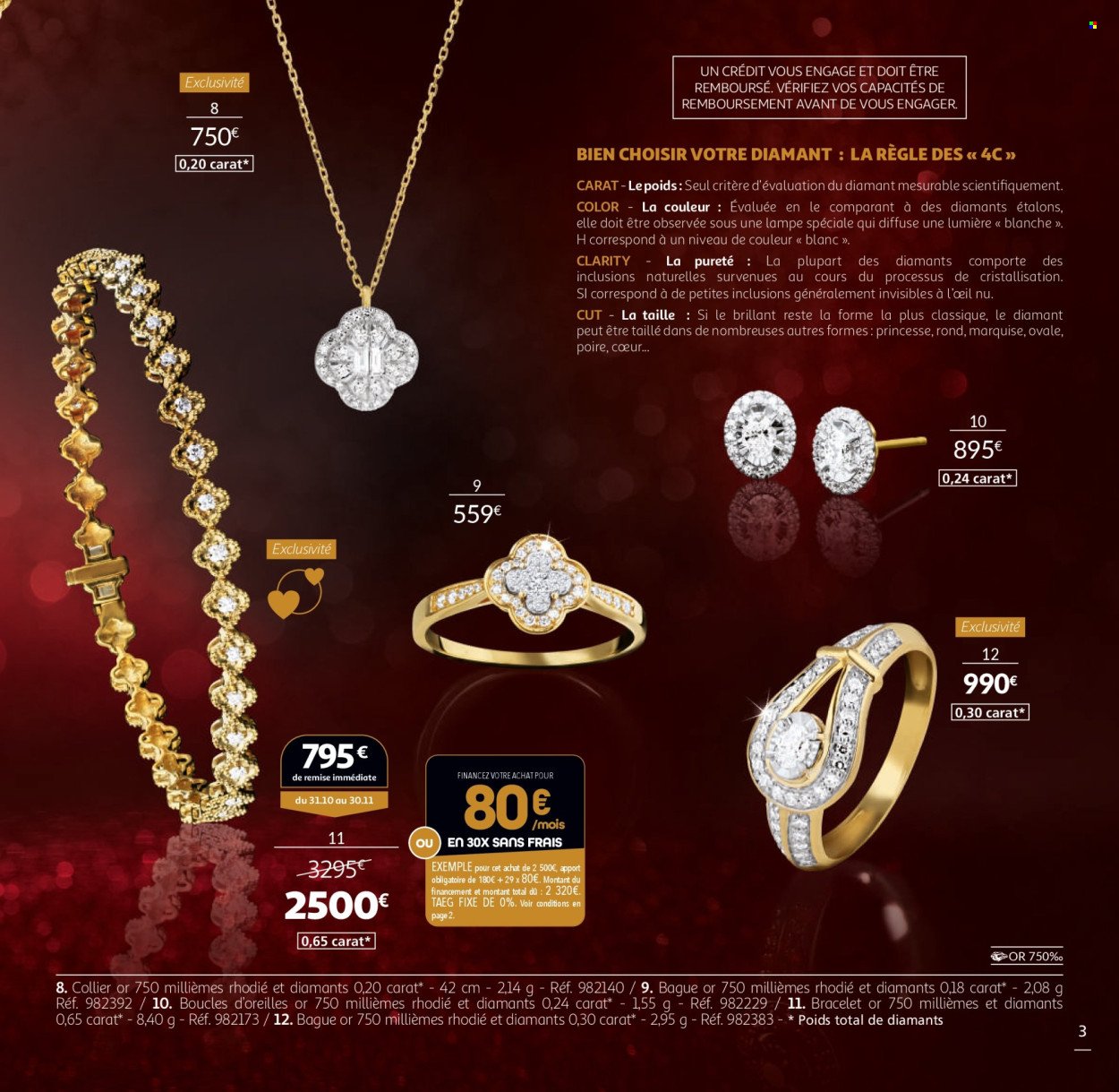 Catalogue AUCHAN - La Vie en Or : collection Joaillerie