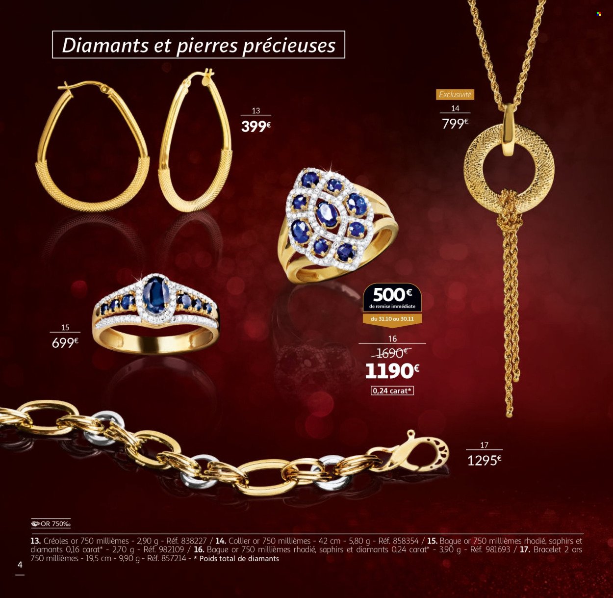 Catalogue AUCHAN - La Vie en Or : collection Joaillerie