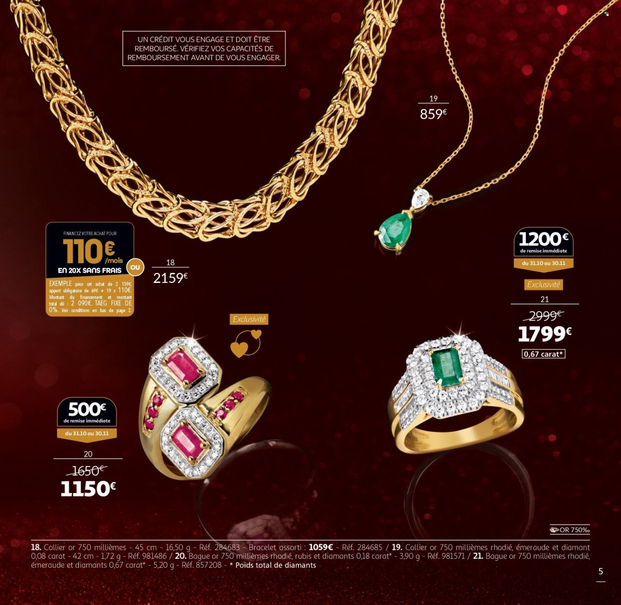Catalogue AUCHAN - La Vie en Or : collection Joaillerie