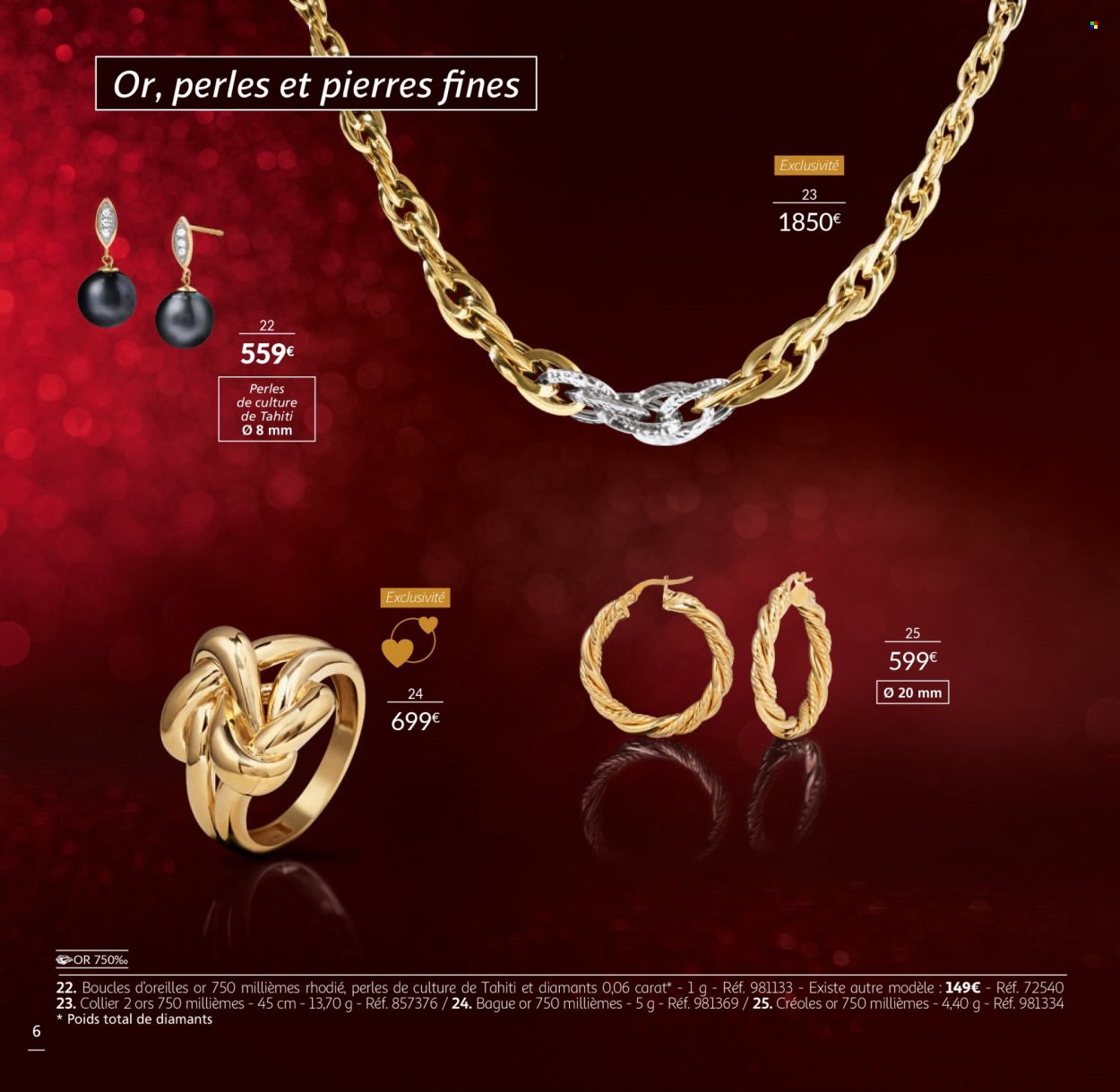Catalogue AUCHAN - La Vie en Or : collection Joaillerie