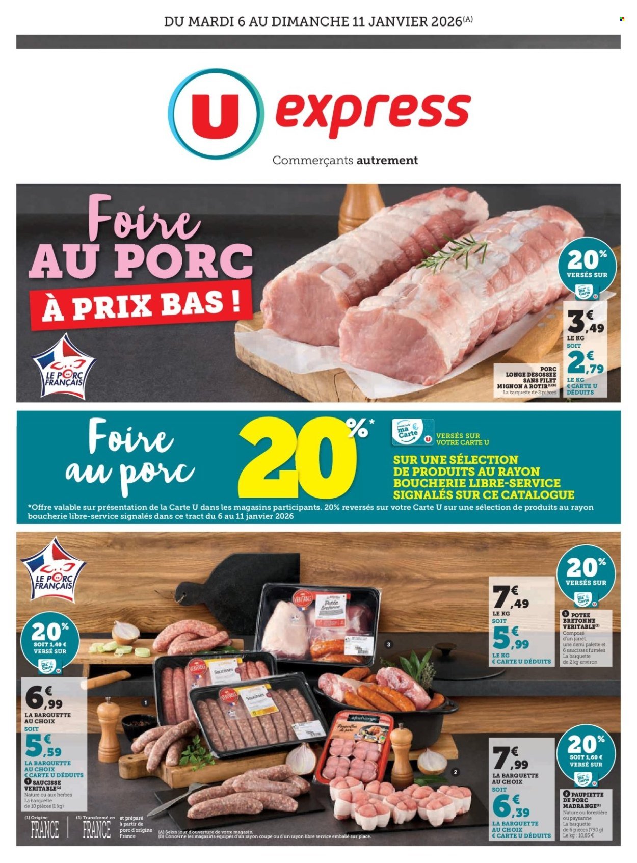 Catalogue U EXPRESS - Foire au porc à prix bas (2026-01-06 - 2026-01-11)