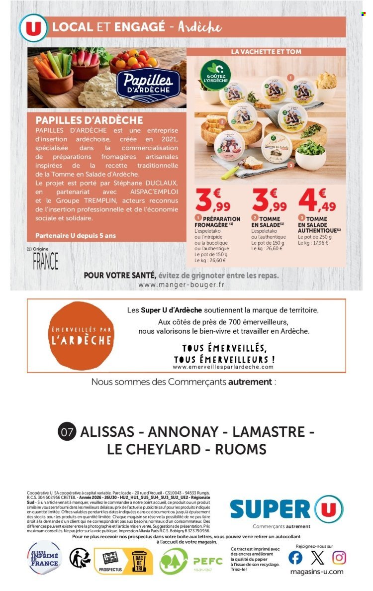 Catalogue SUPER U - Engagés pour soutenir nos partenaires locaux Ardèche