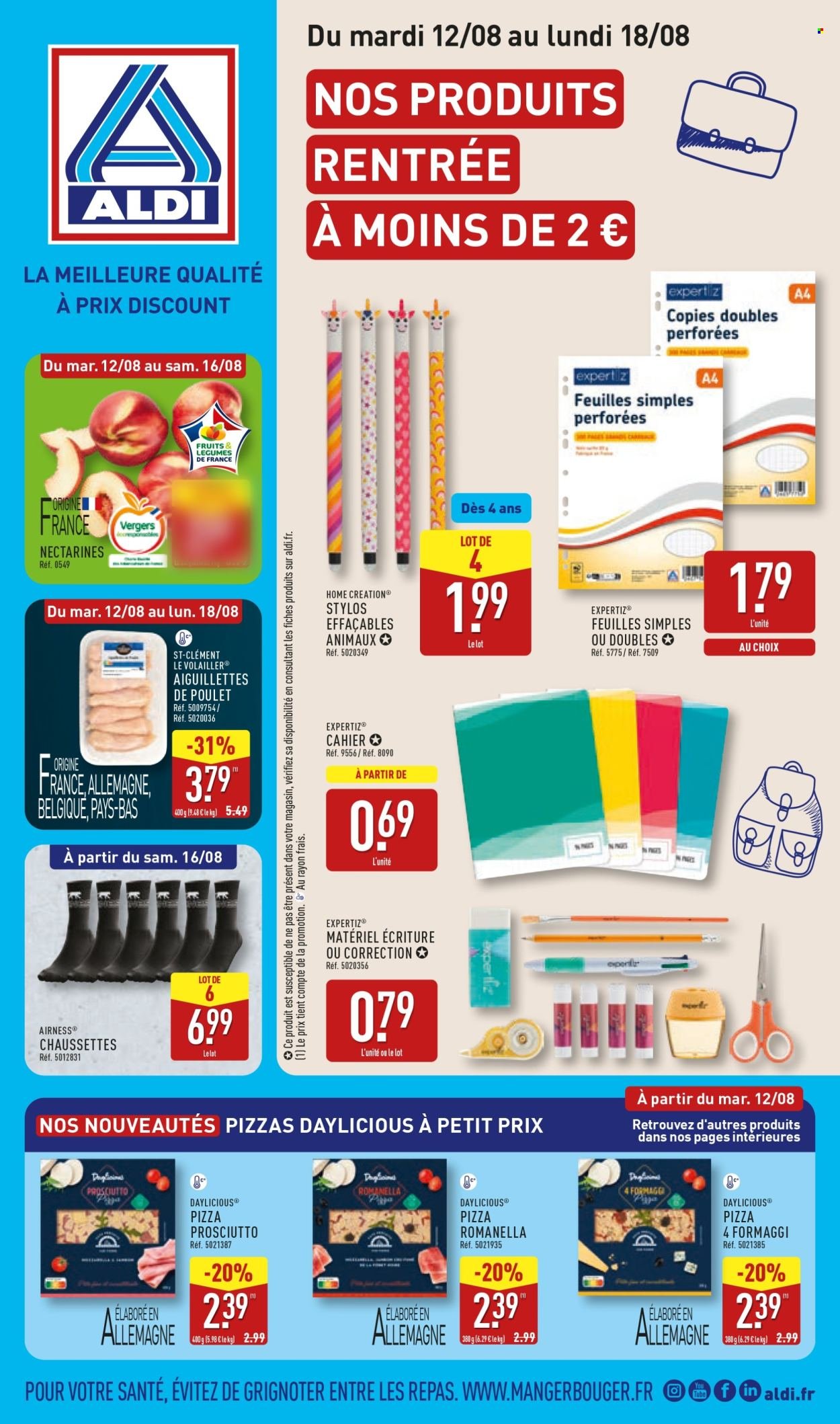 Catalogue ALDI - Nos produits rentrée à moins de 2 € (2025-08-12 - 2025-08-18)