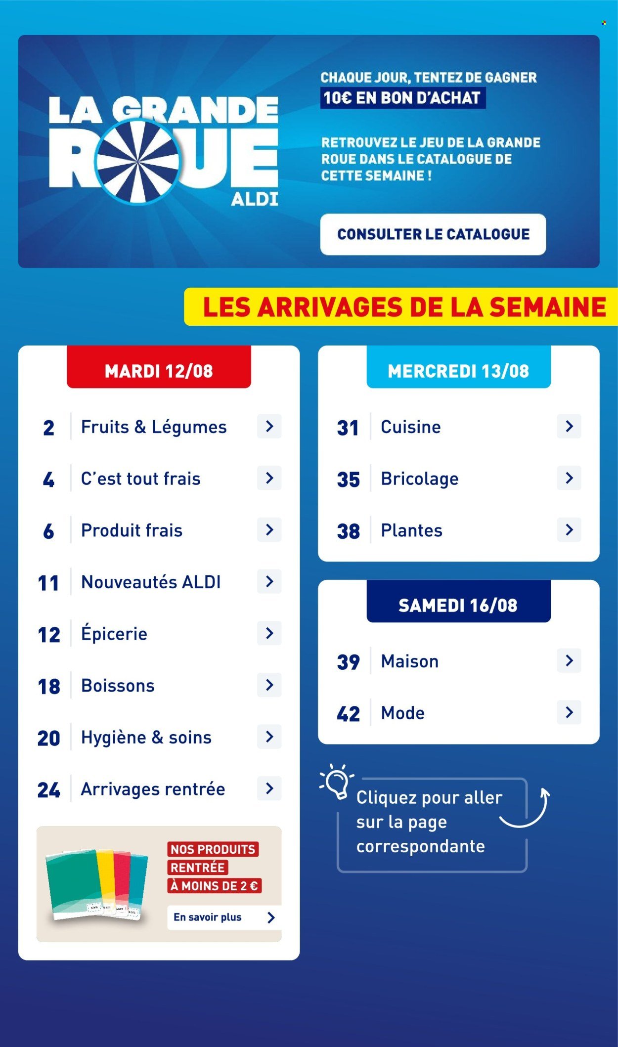 Catalogue ALDI - Nos produits rentrée à moins de 2 € (2025-08-12 - 2025-08-18)