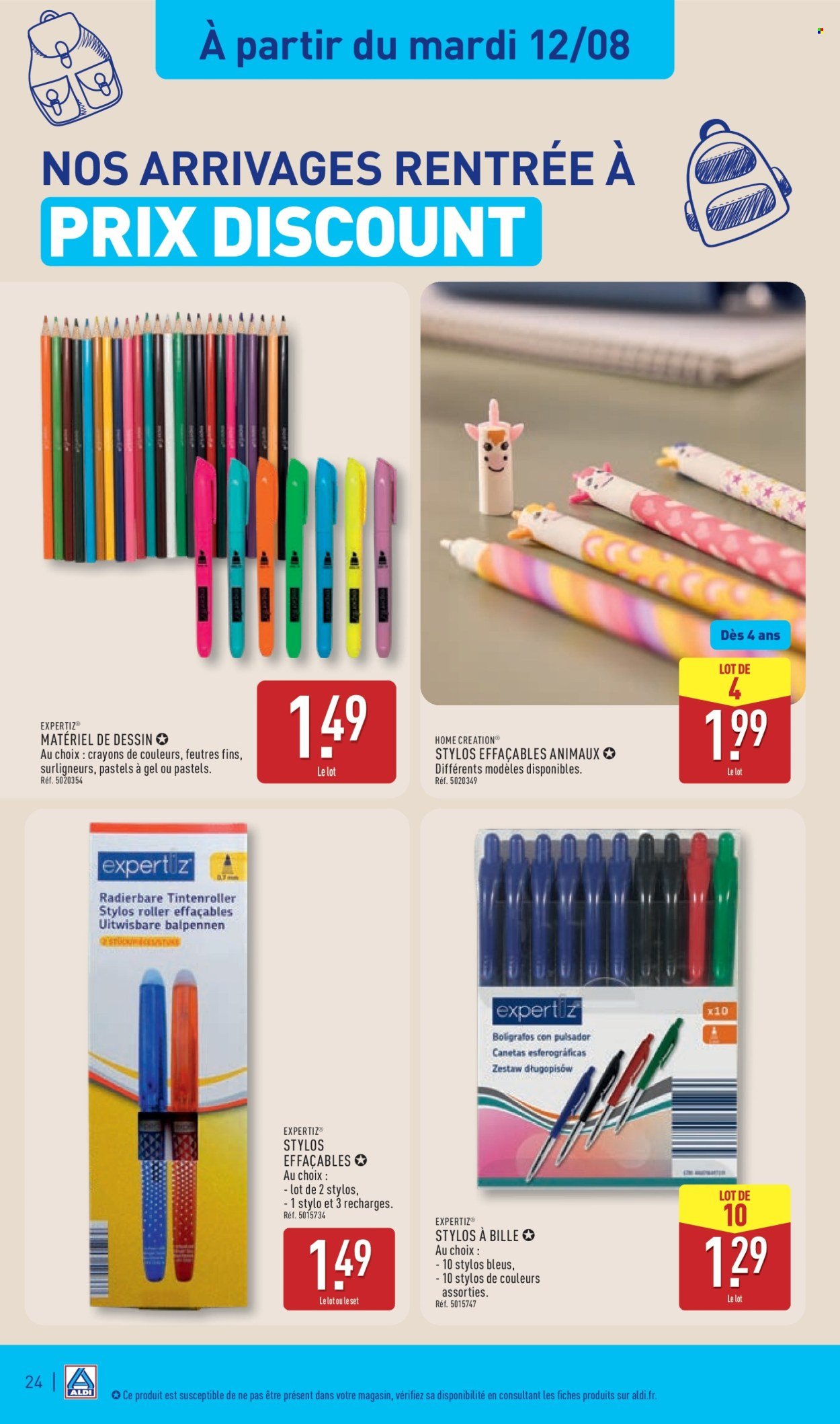 Catalogue ALDI - Nos produits rentrée à moins de 2 € (2025-08-12 - 2025-08-18)