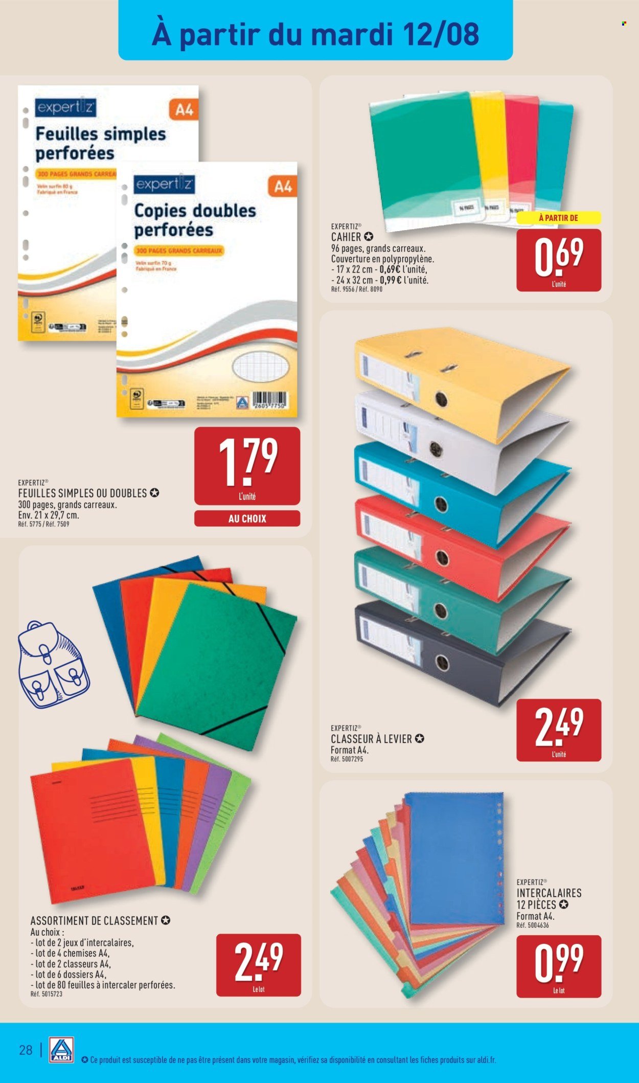 Catalogue ALDI - Nos produits rentrée à moins de 2 € (2025-08-12 - 2025-08-18)