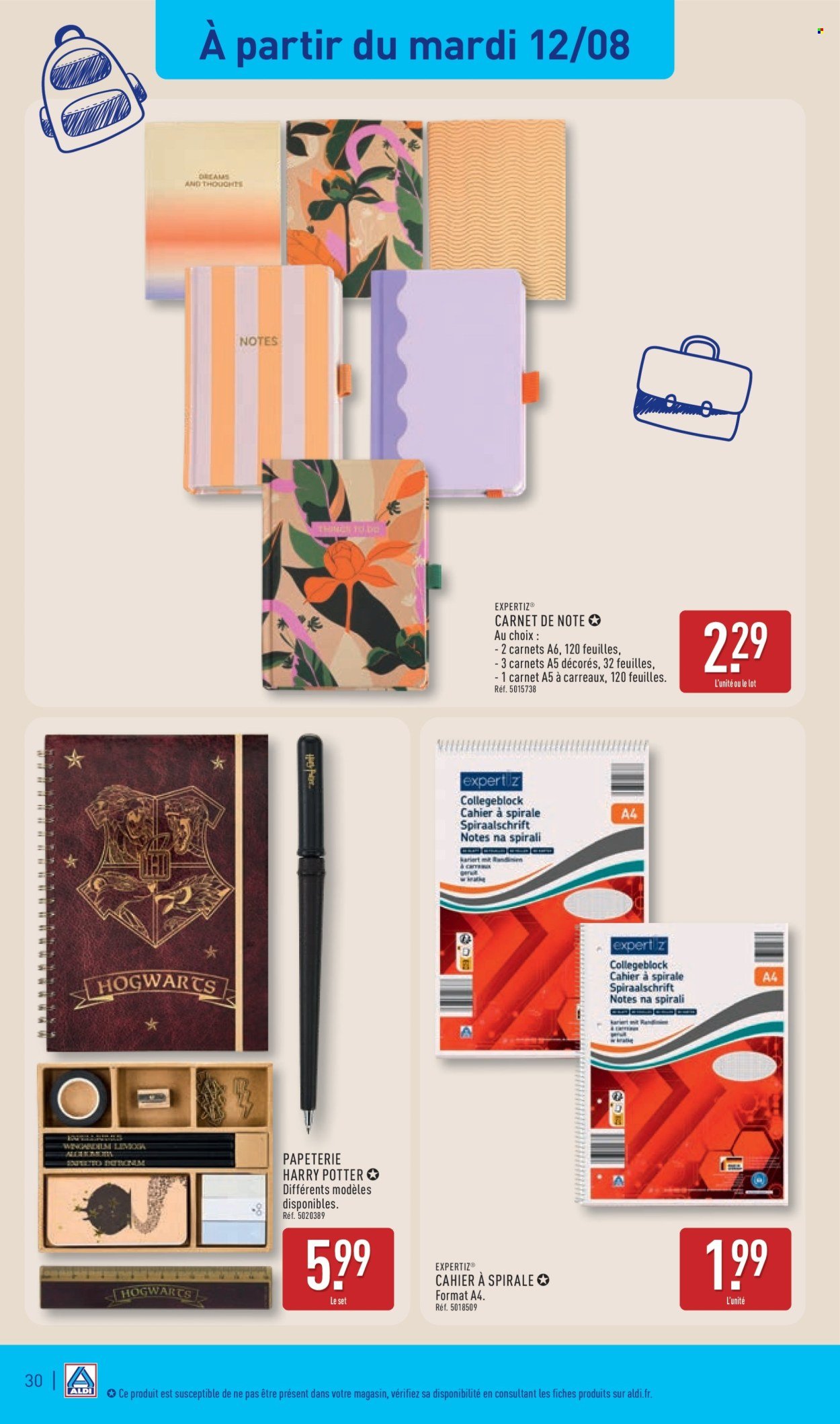 Catalogue ALDI - Nos produits rentrée à moins de 2 € (2025-08-12 - 2025-08-18)