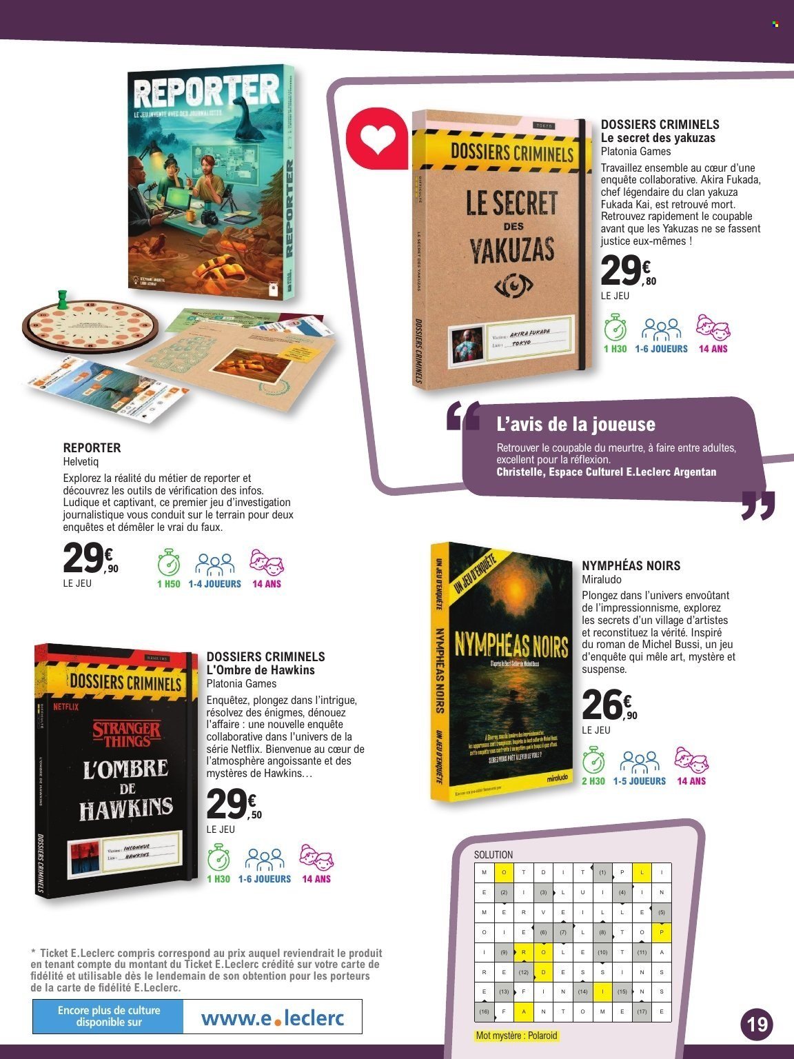 Catalogue E.LECLERC - GUIDE LUDO & JEUX DE SOCIETE