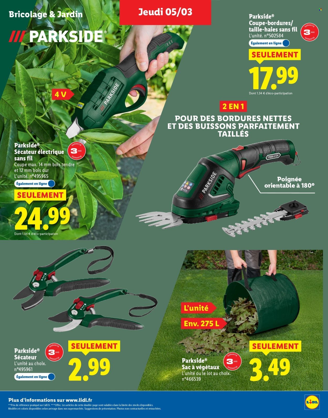 Catalogue LIDL - Plus de 400 produits Parkside (2026-03-02 - 2026-03-23)