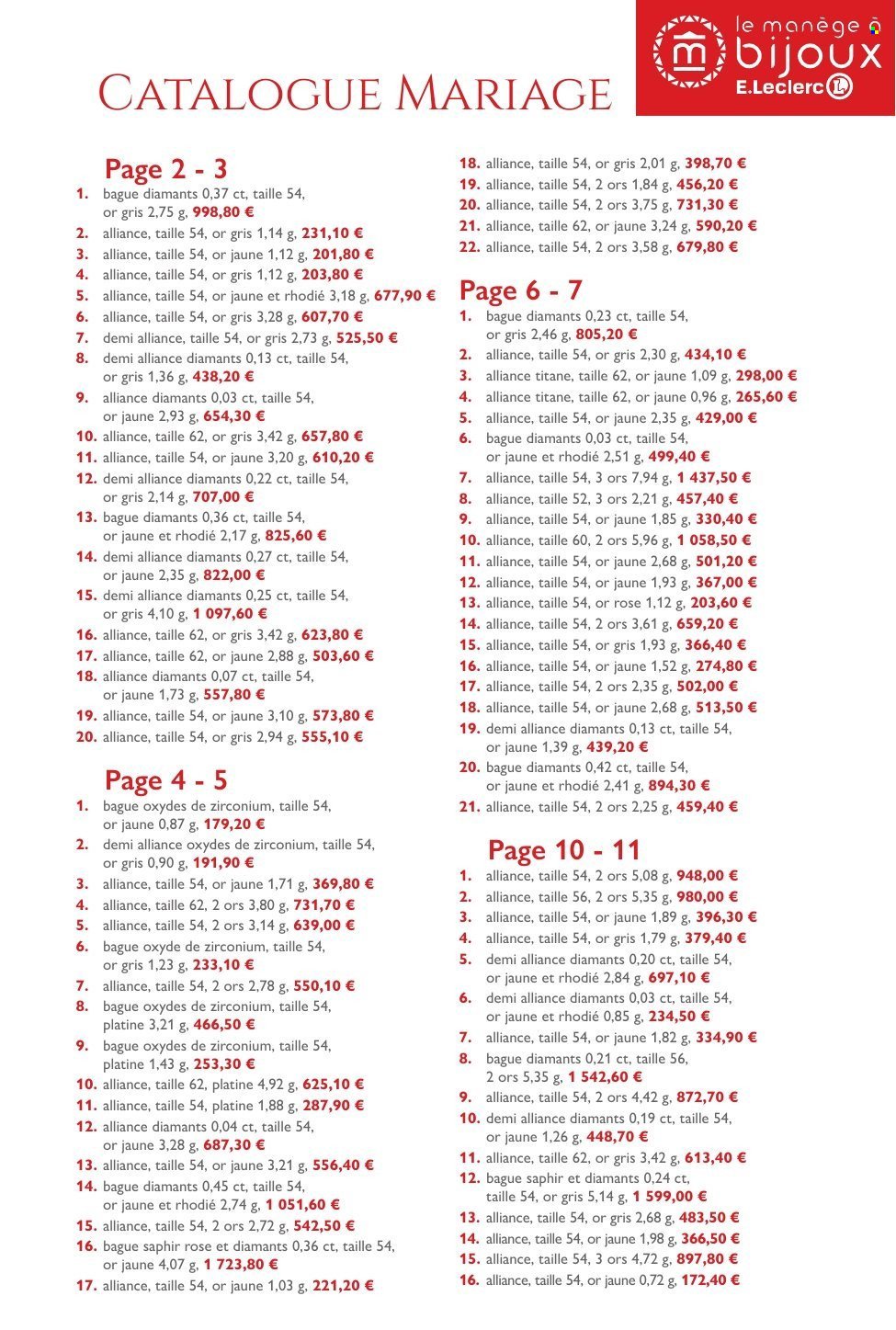 Catalogue E.LECLERC - MARIAGE