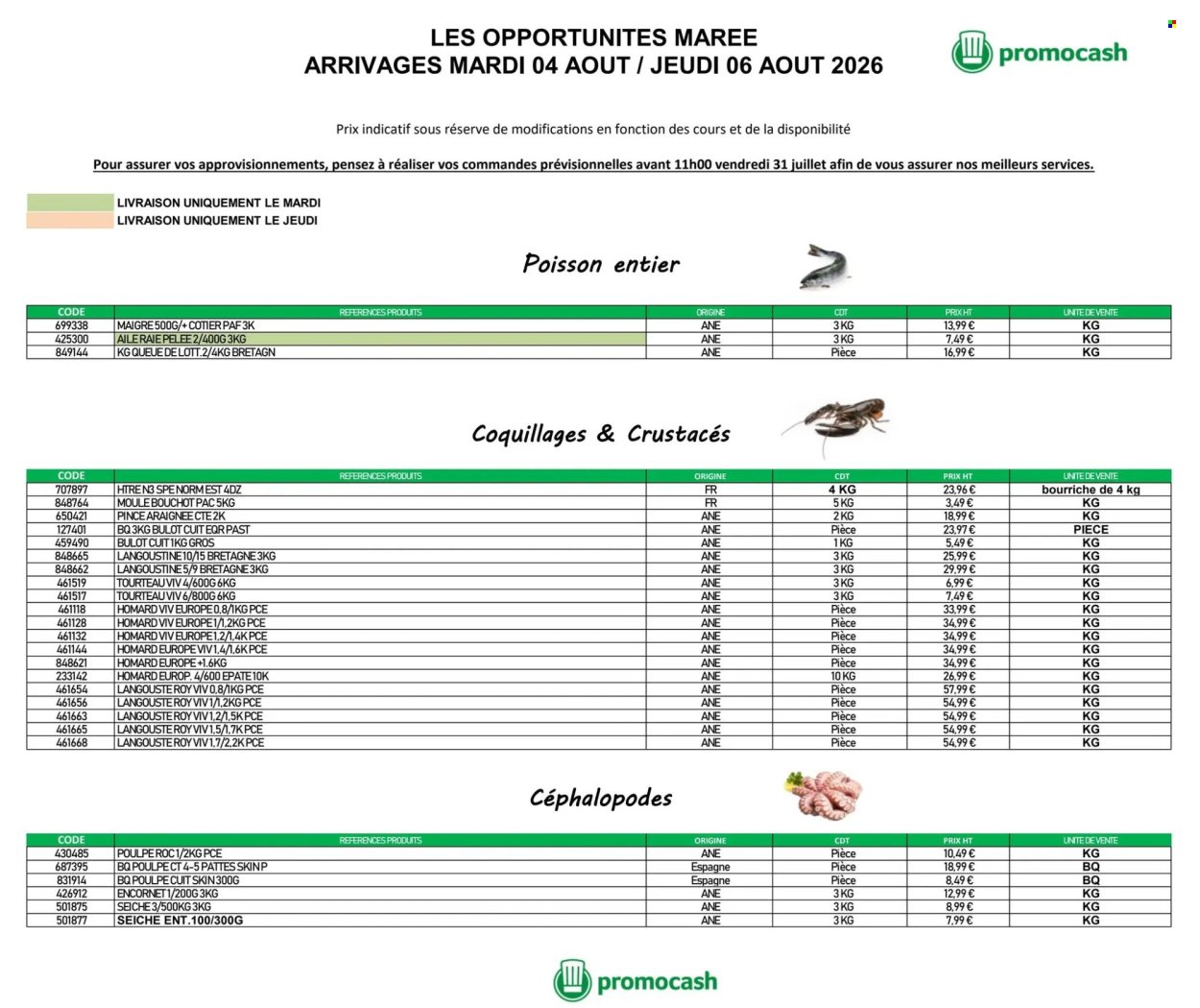 Catalogue PROMOCASH - Offre marée