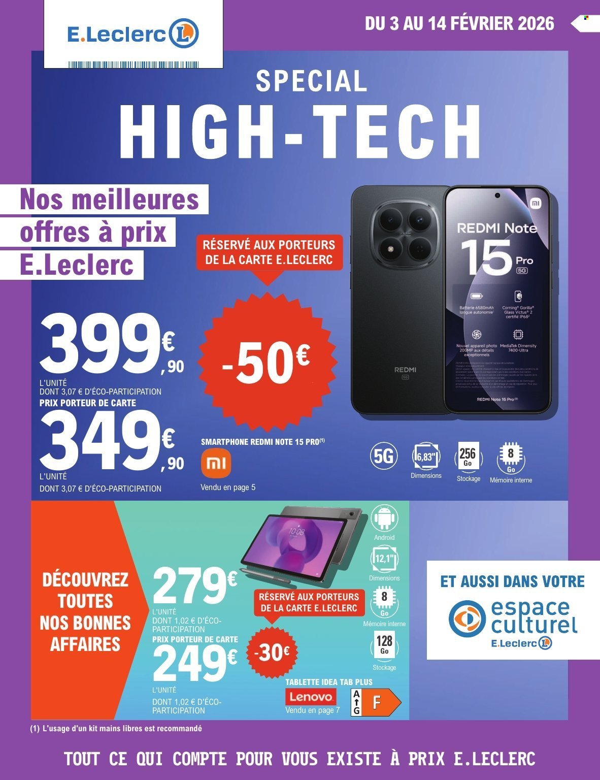 Catalogue E.LECLERC - TRAFIC HIGH TECH MICRO TELEPHONIE