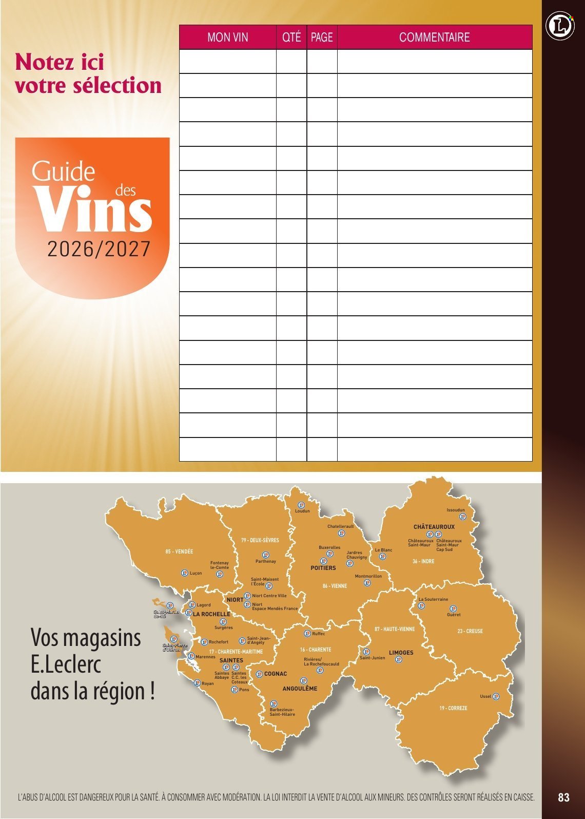 Catalogue E.LECLERC - GUIDE DES VINS 2026/2027