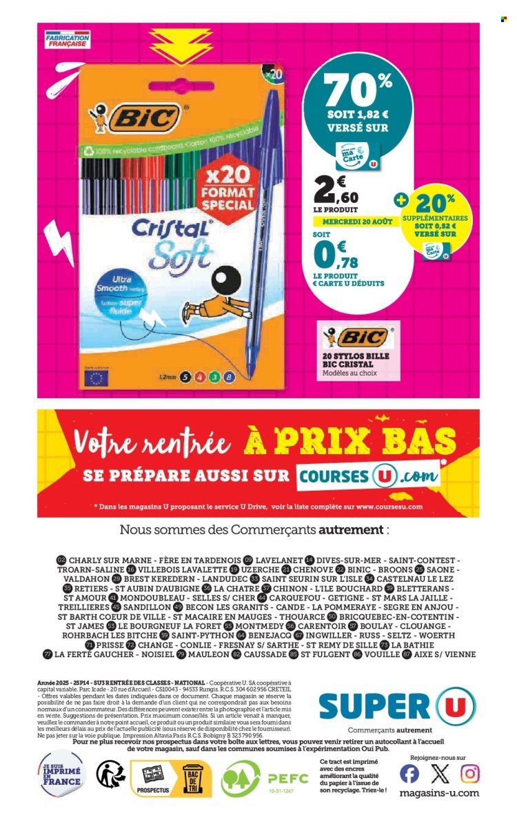 Catalogue SUPER U - La rentrée à prix bas (2025-08-05 - 2025-08-24)