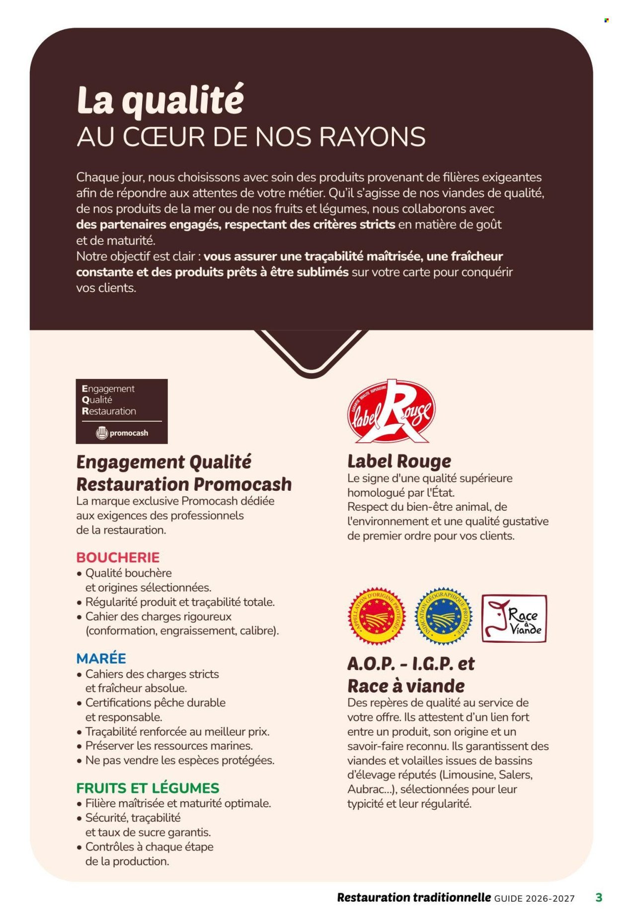 Catalogue PROMOCASH - GUIDE RESTAURATION TRADITIONNELLE