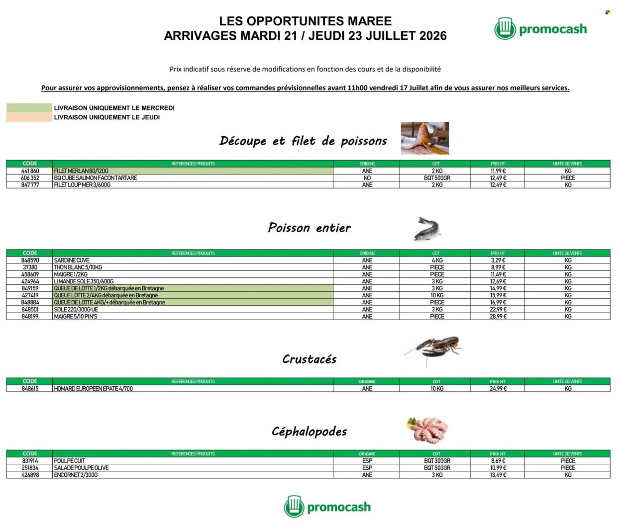 Catalogue PROMOCASH - Offre marée