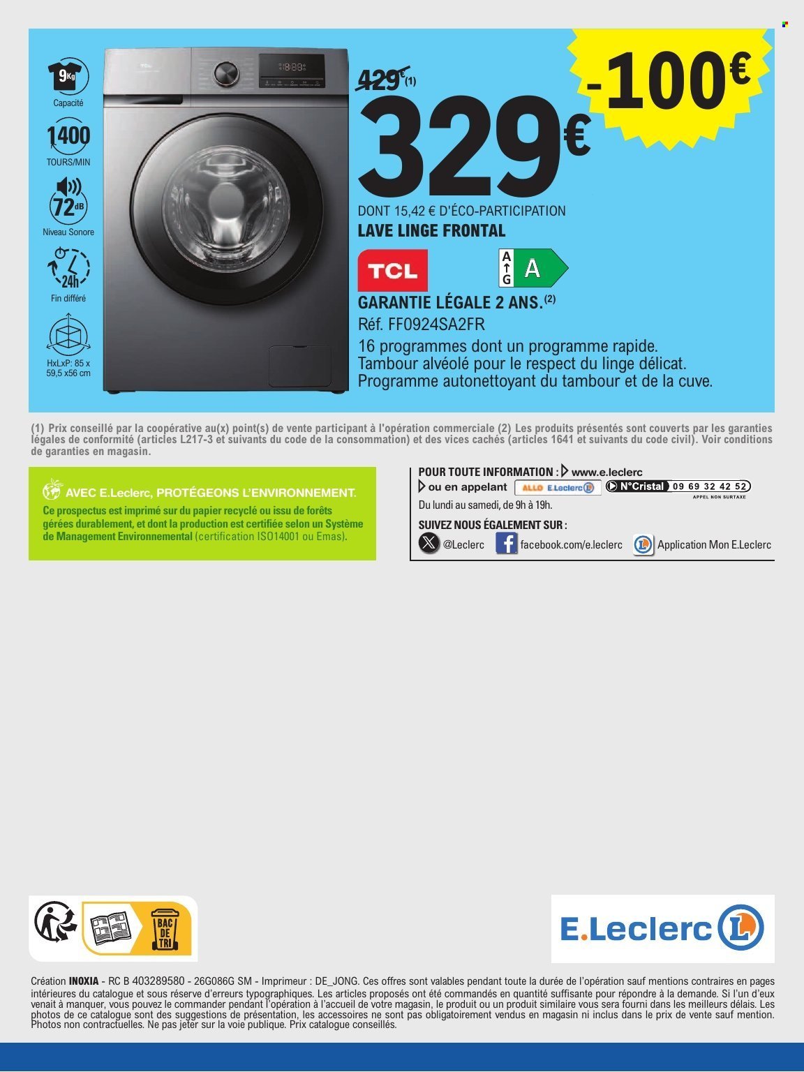 Catalogue E.LECLERC - SÉLECTION GROS ELECTROMÉNAGERS