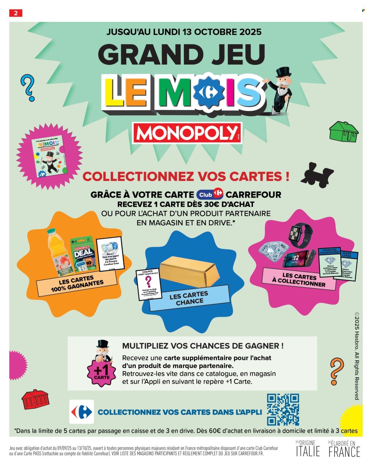 Catalogue CARREFOUR MARKET - LE MOIS MONOPOLY 80% SUR LE 2ÈME (2025-09-16 - 2025-09-28)