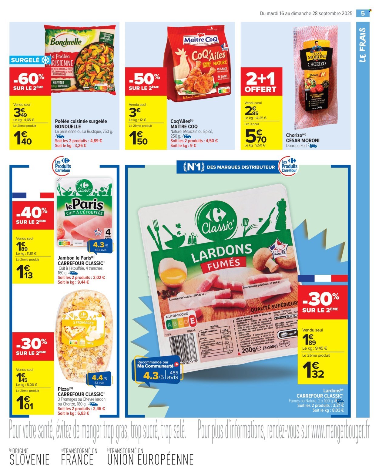 Catalogue CARREFOUR MARKET - LE MOIS MONOPOLY 80% SUR LE 2ÈME (2025-09-16 - 2025-09-28)