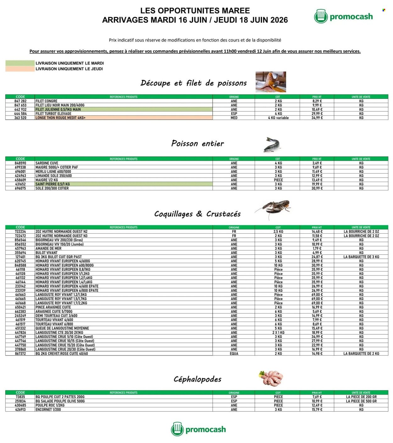 Catalogue PROMOCASH - Offre marée