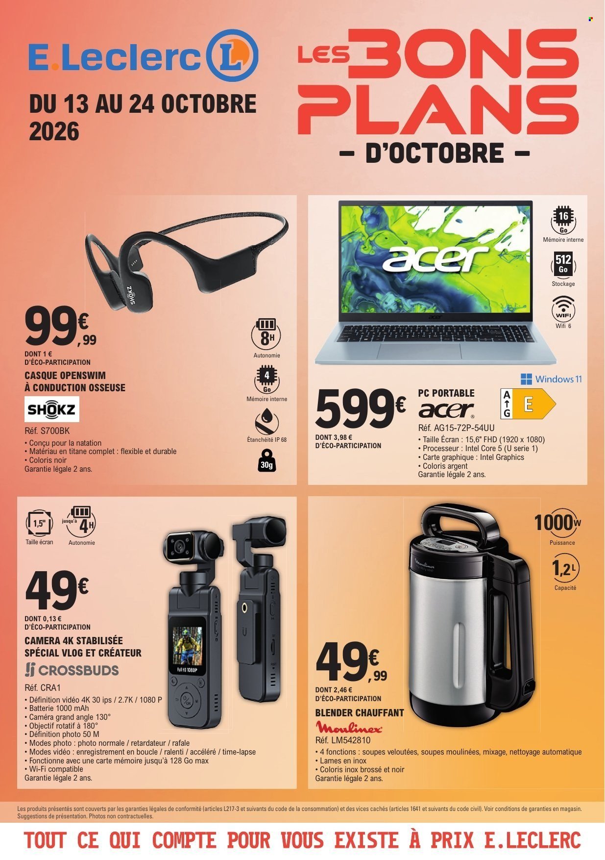Catalogue E.LECLERC - BONS PLANS OCTOBRE 2026
