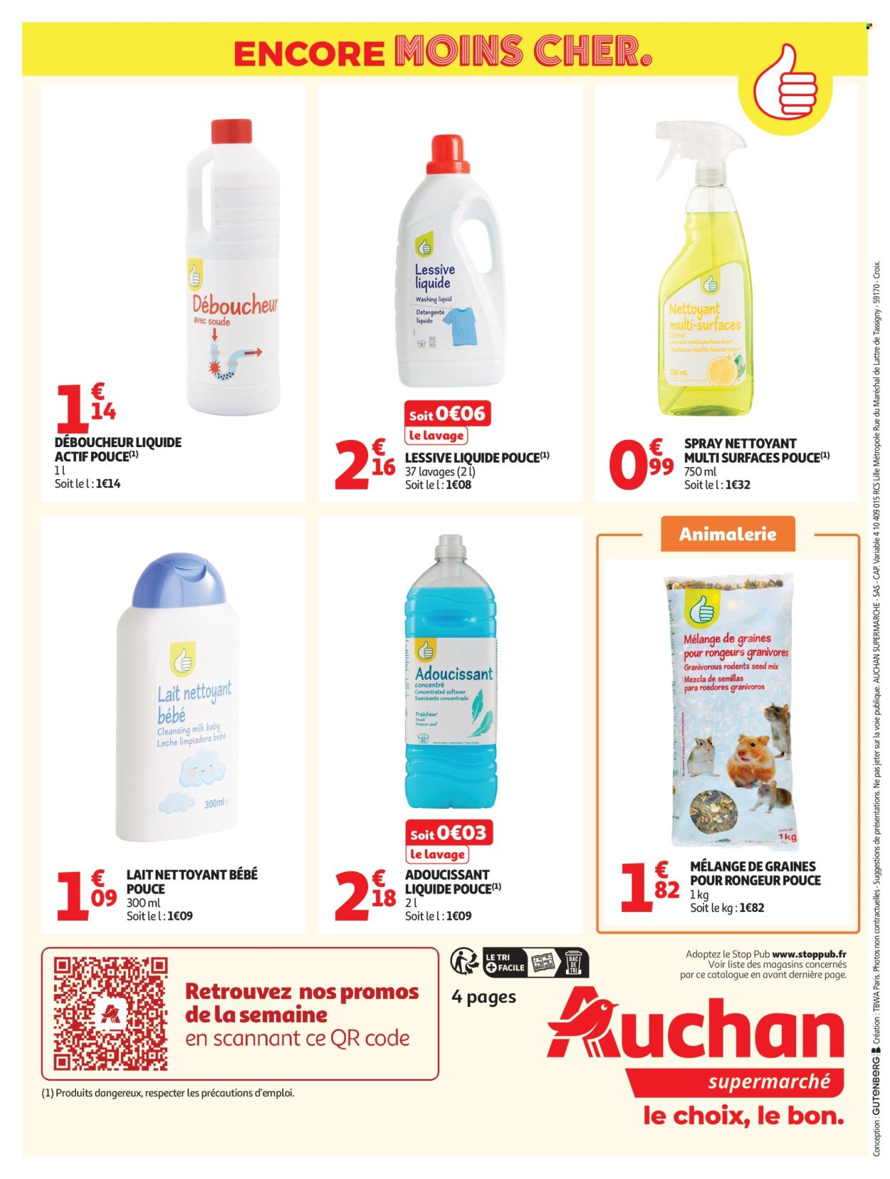 Catalogue AUCHAN - Marque Pouce supers