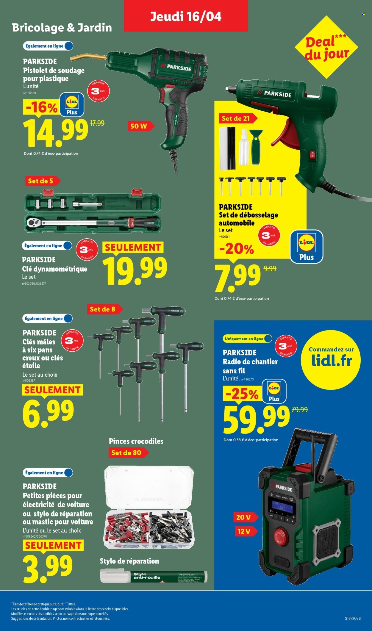 Catalogue LIDL - Les bonnes affaires de la semaine (2026-04-16 - 2026-04-20)