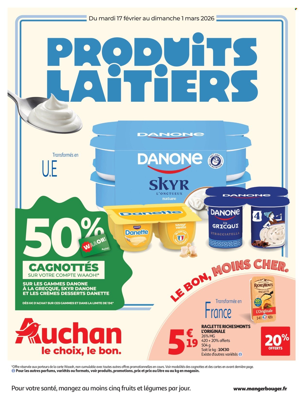 Catalogue AUCHAN - Produits laitiers