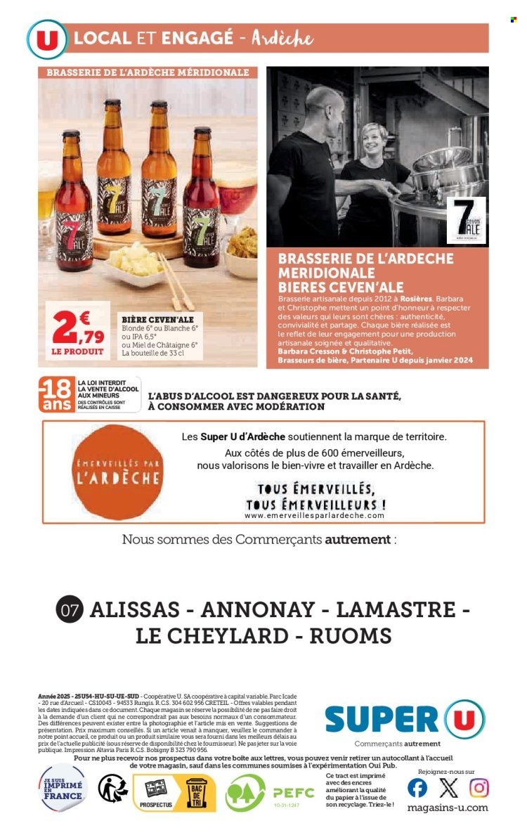 Catalogue SUPER U - Engagés pour soutenir nos partenaires locaux Ardèche (2025-09-09 - 2025-09-21)