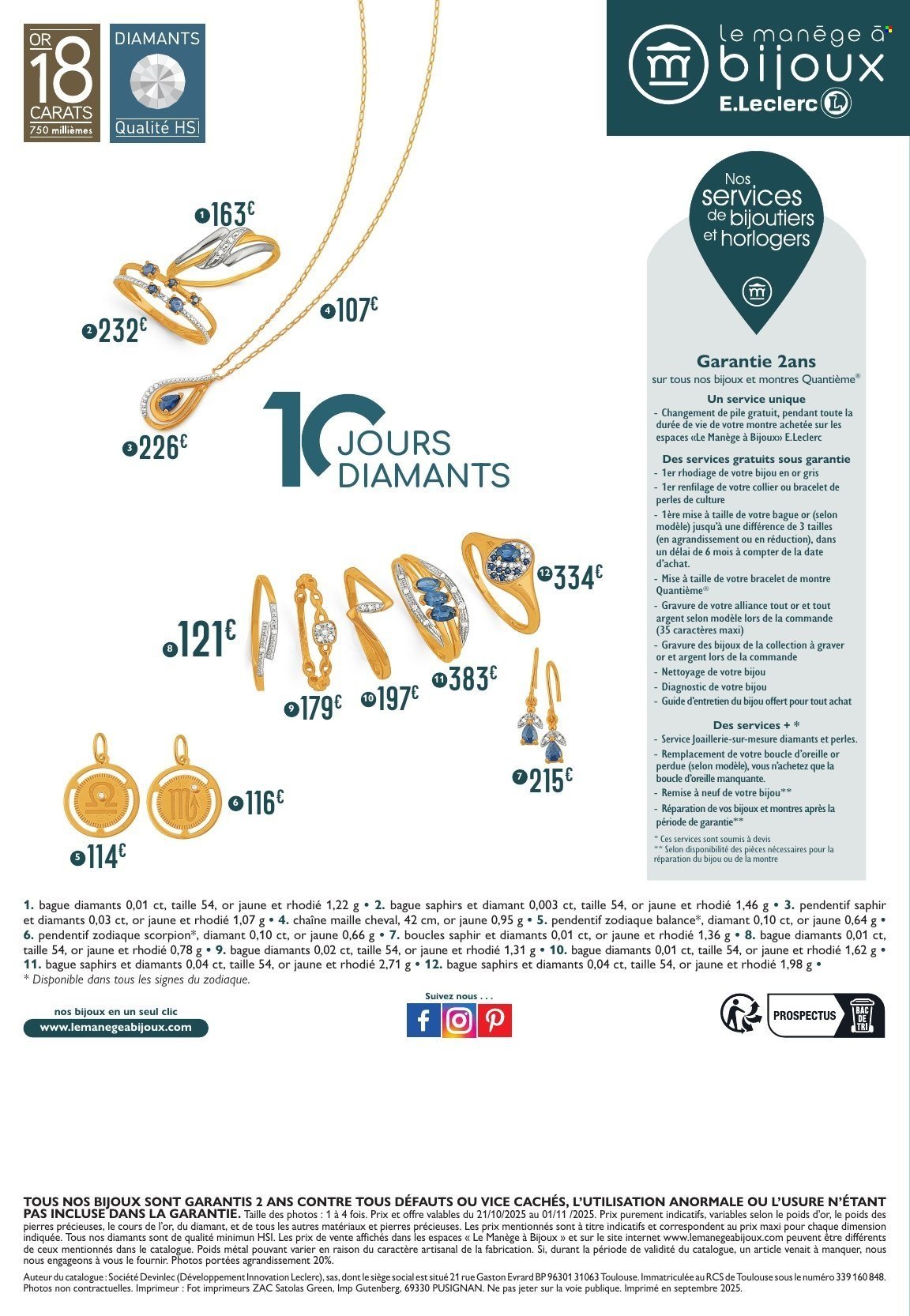 Catalogue E.LECLERC - 10 JOURS DIAMANTS OCTOBRE