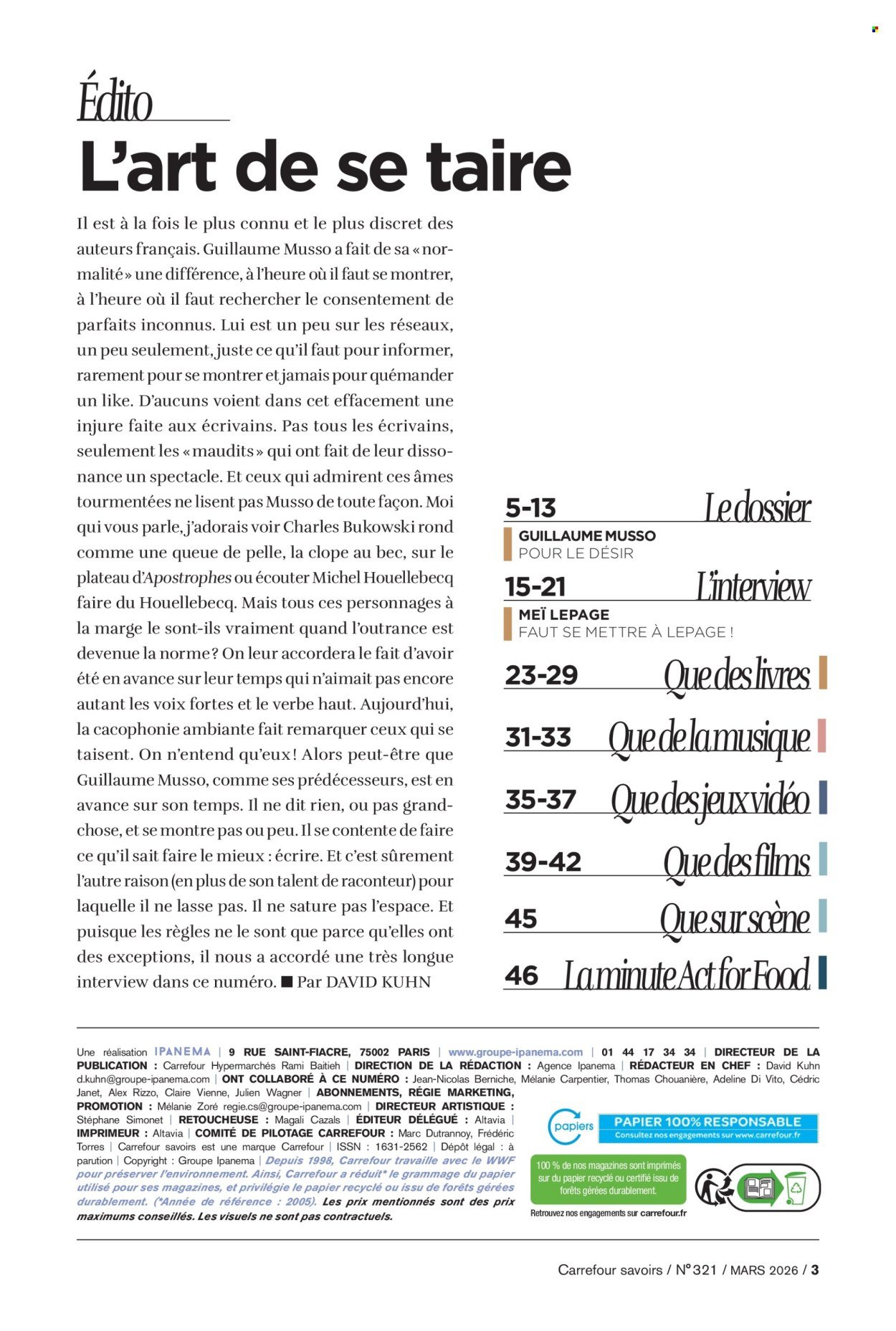 Catalogue CARREFOUR - A CHACUN SA CULTURE