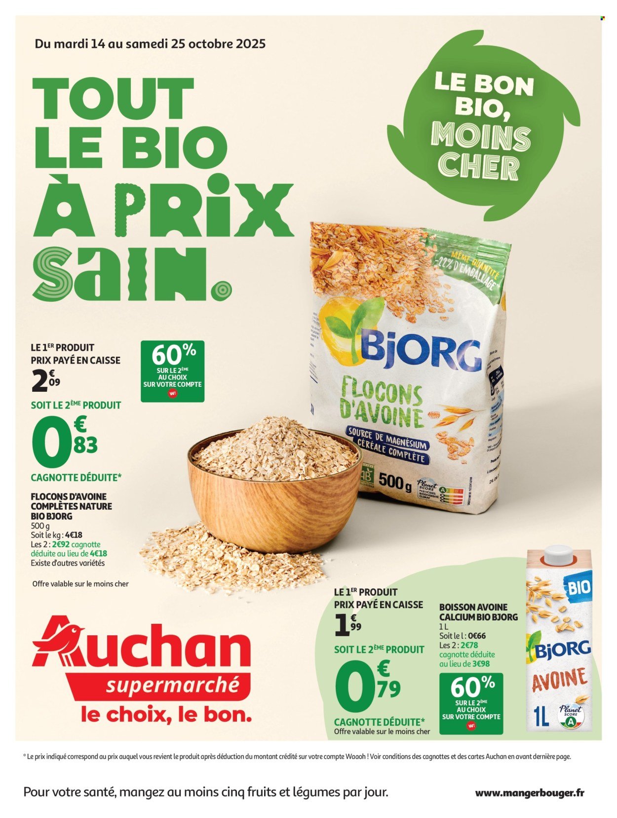 Catalogue AUCHAN - Tout le bio à prix sain dans votre super