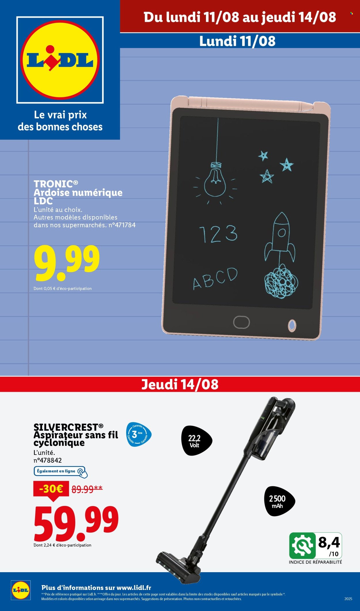 Catalogue LIDL - Les bonnes affaires de la semaine (2025-08-11 - 2025-08-14)
