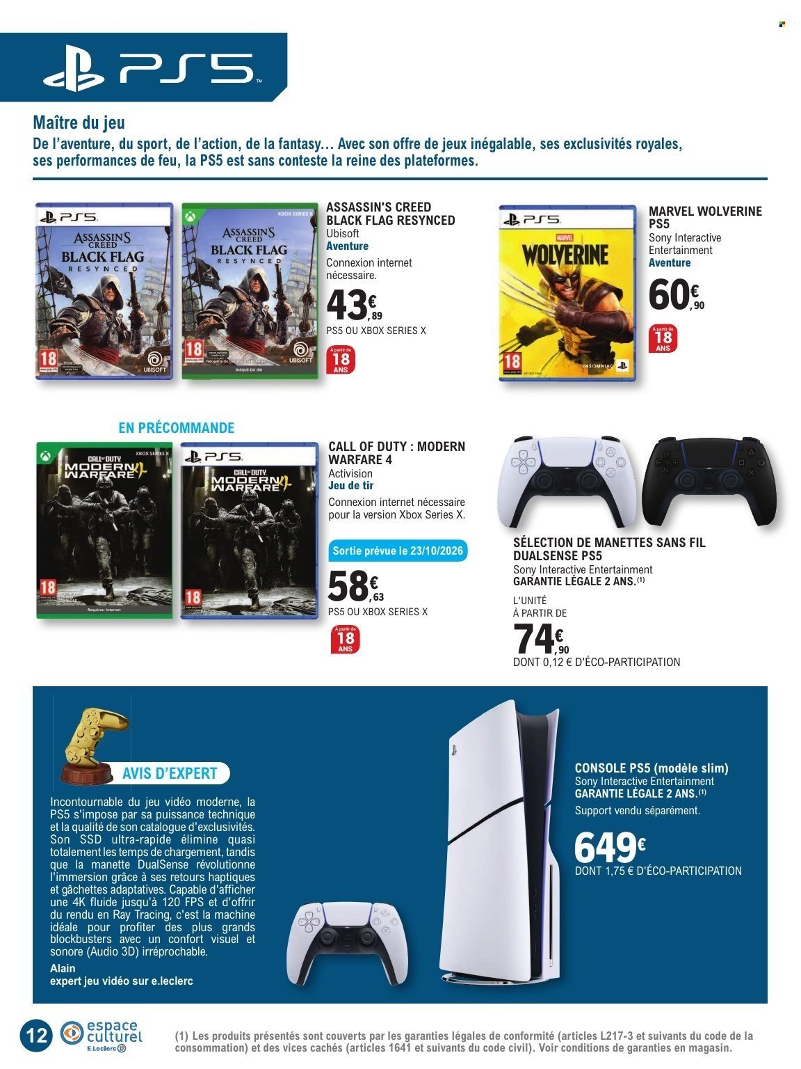 Catalogue E.LECLERC - GUIDE JEU VIDEO