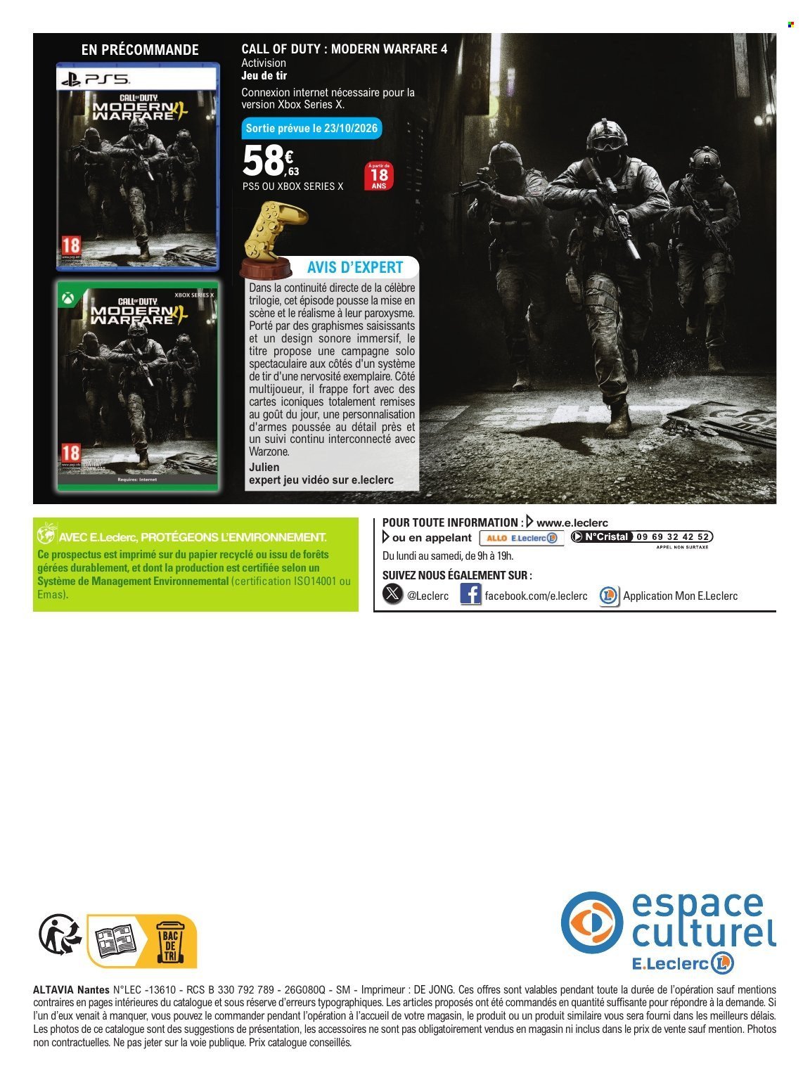 Catalogue E.LECLERC - GUIDE JEU VIDEO