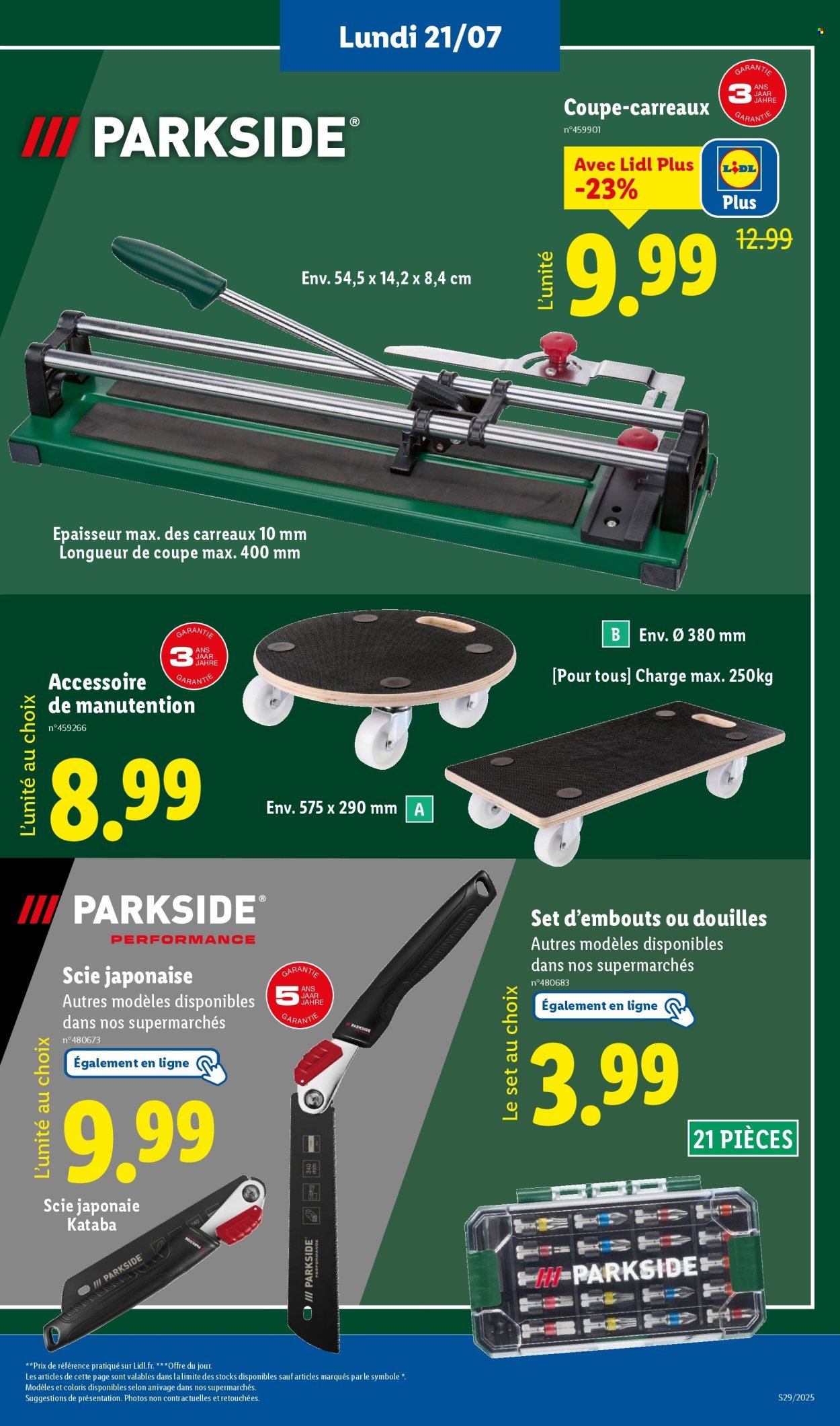 Catalogue LIDL - Les bonnes affaires de la semaine (2025-07-21 - 2025-07-24)