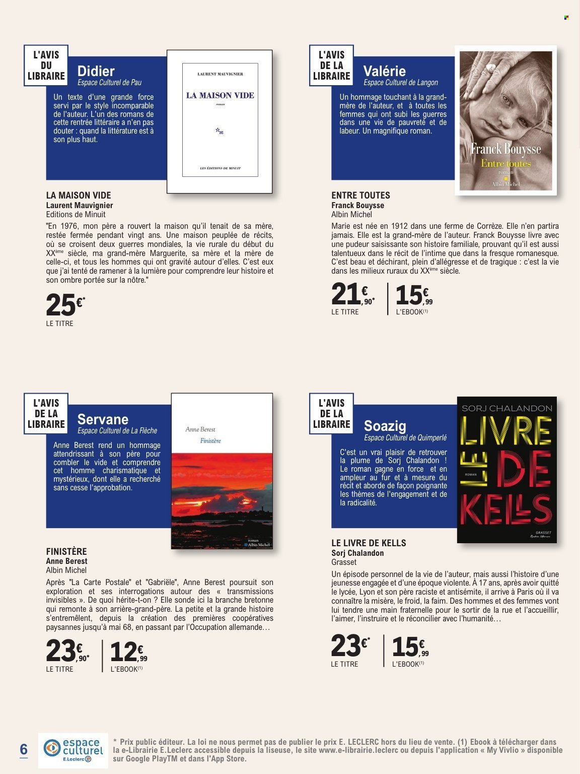 Catalogue E.LECLERC - GUIDE RENTREE LITTERAIRE (2025-09-02 - 2025-10-25)