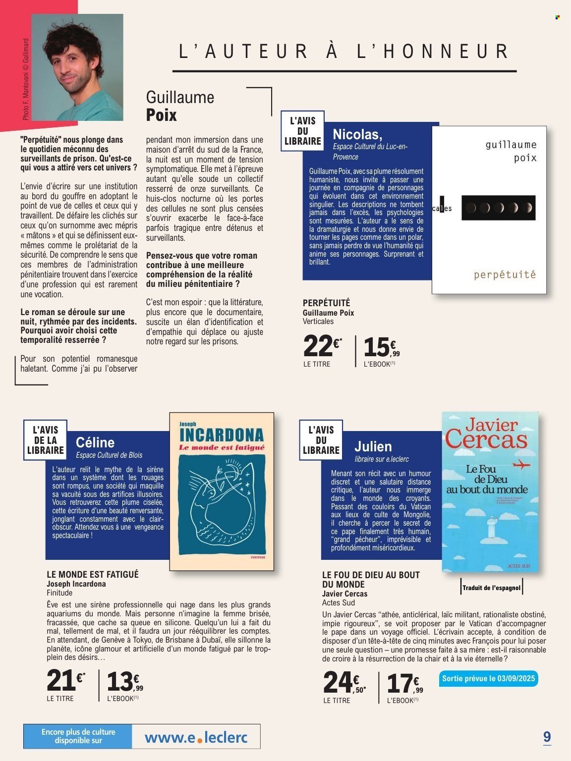 Catalogue E.LECLERC - GUIDE RENTREE LITTERAIRE (2025-09-02 - 2025-10-25)