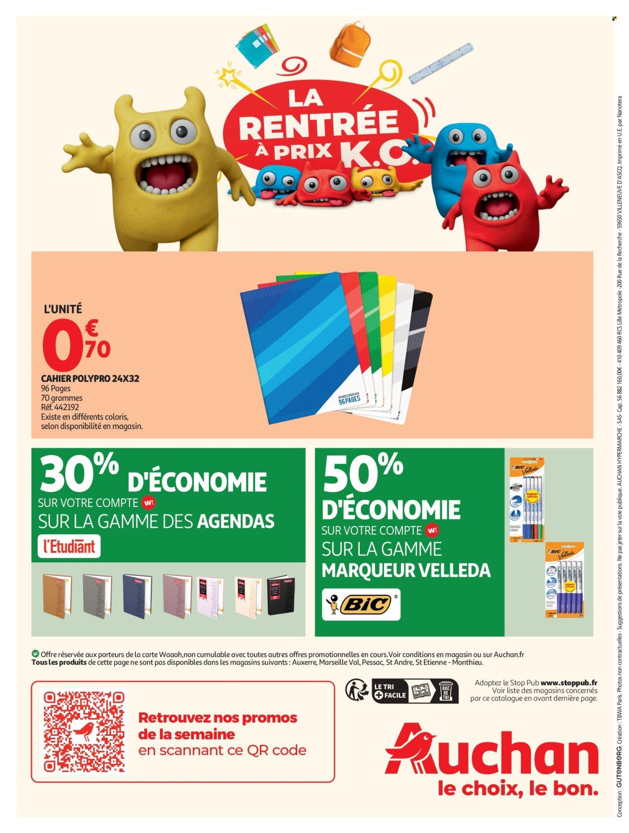 Catalogue AUCHAN - Tops, Halles hypers