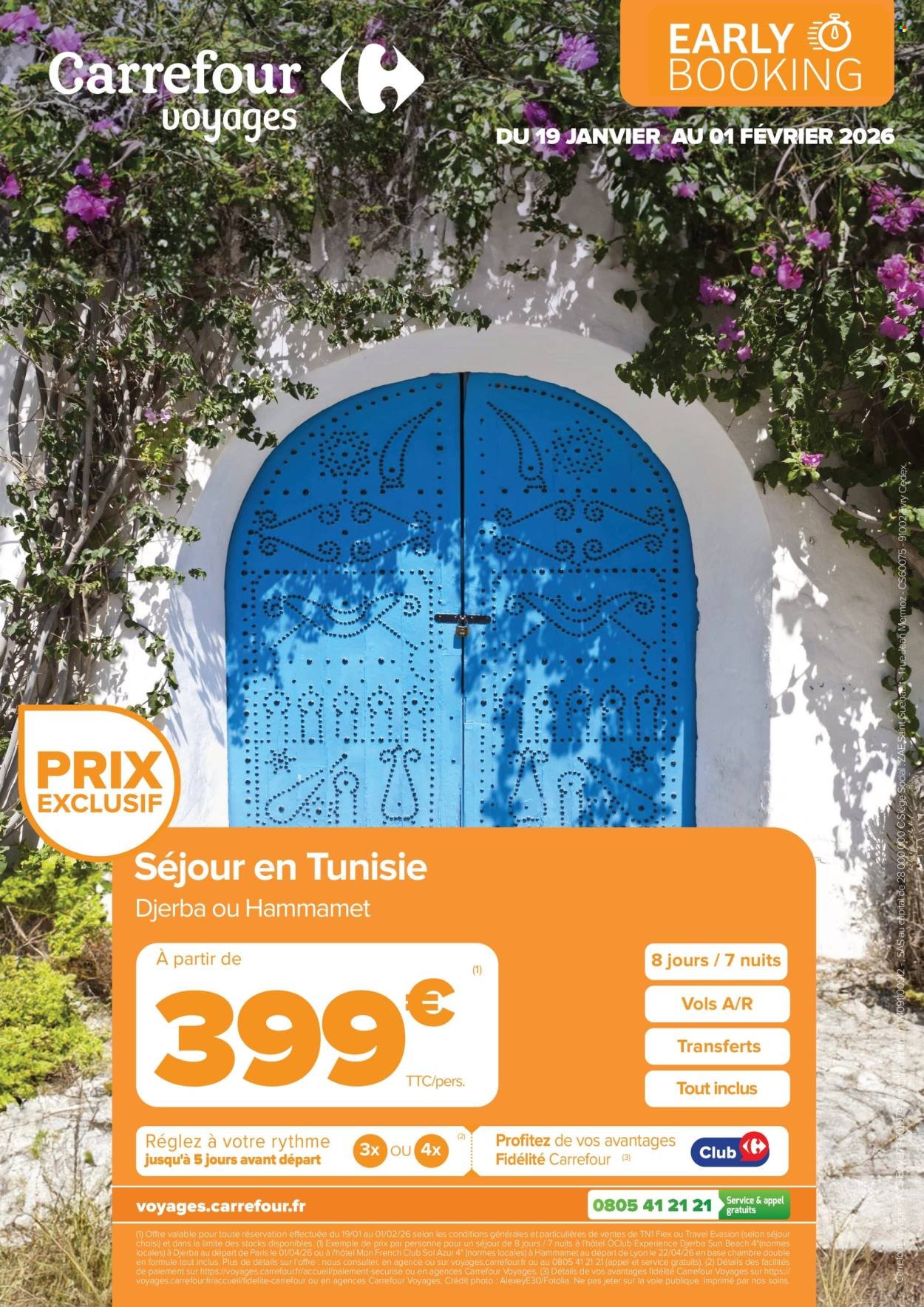 Catalogue CARREFOUR - RÉSERVEZ TÔT VOS VACANCES PRINTEMPS / ÉTÉ (2026-01-19 - 2026-02-01)